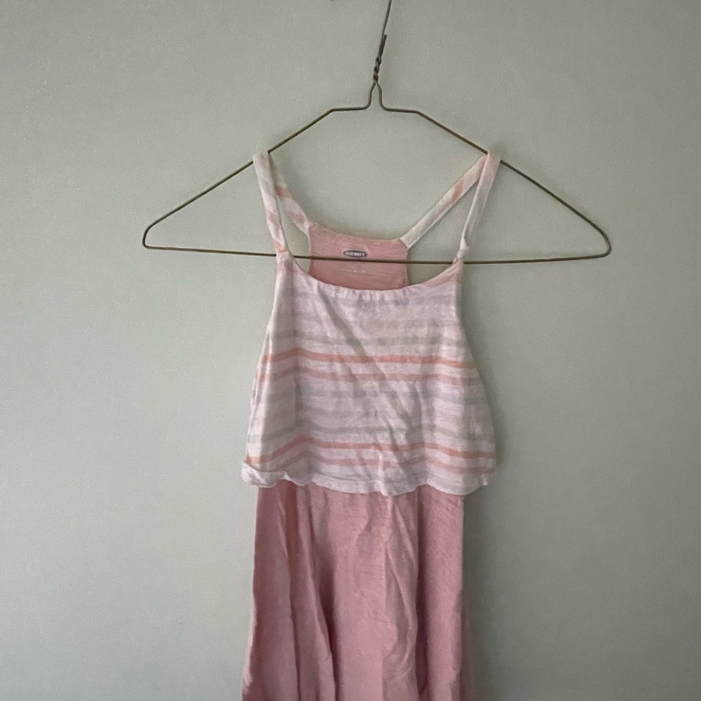 Old Navy Pink and White Dress with Stripes